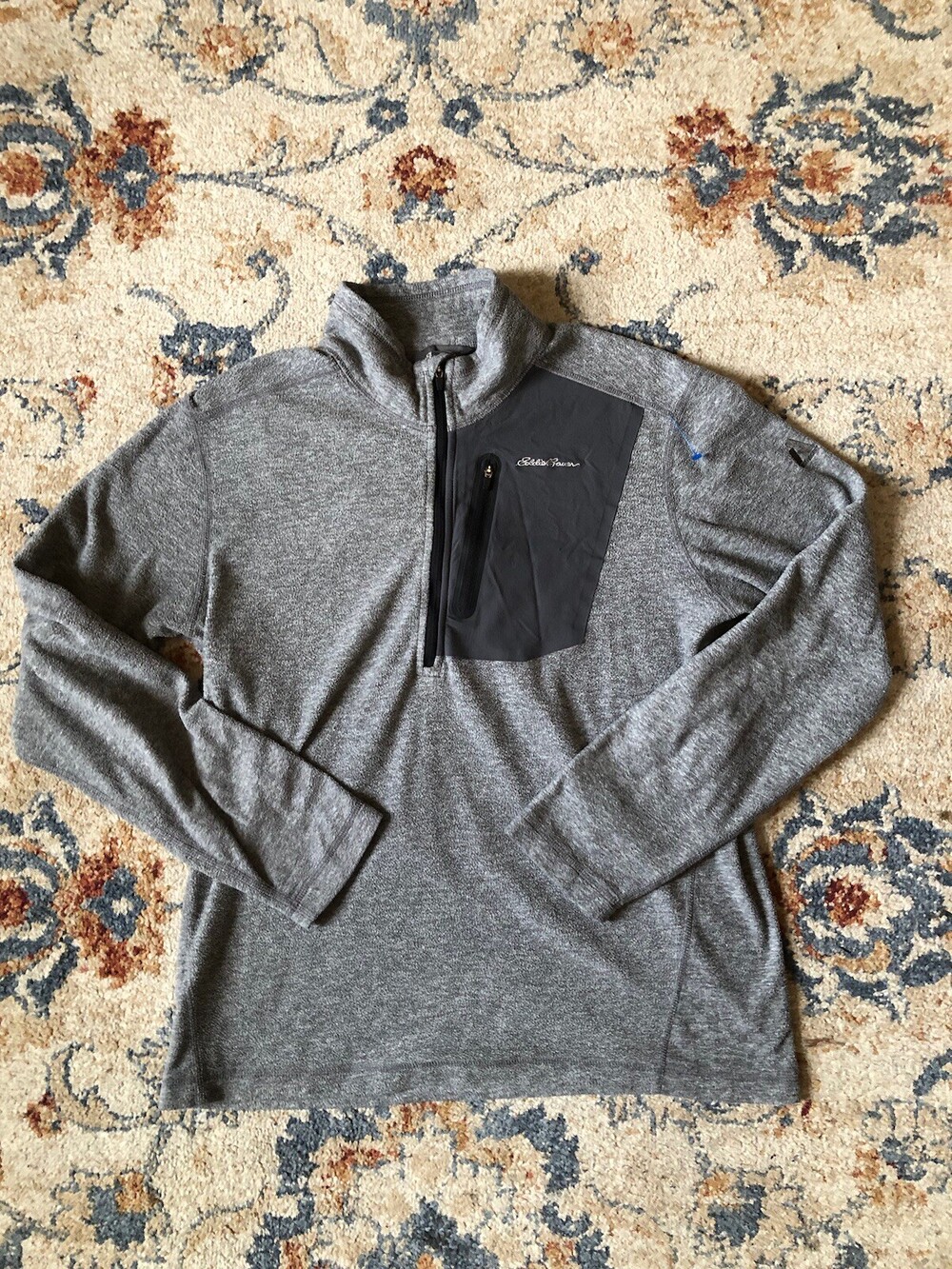 Eddie Bauer Men's First Ascent 1/4 Zip Pullover Size Medium Fleece Gray